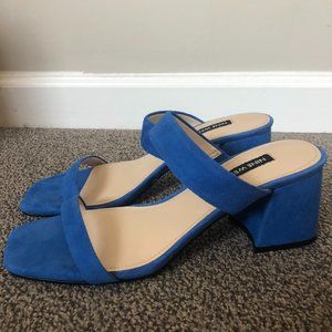 Nine West Galvin Block Heel Slide Sandals Size 8